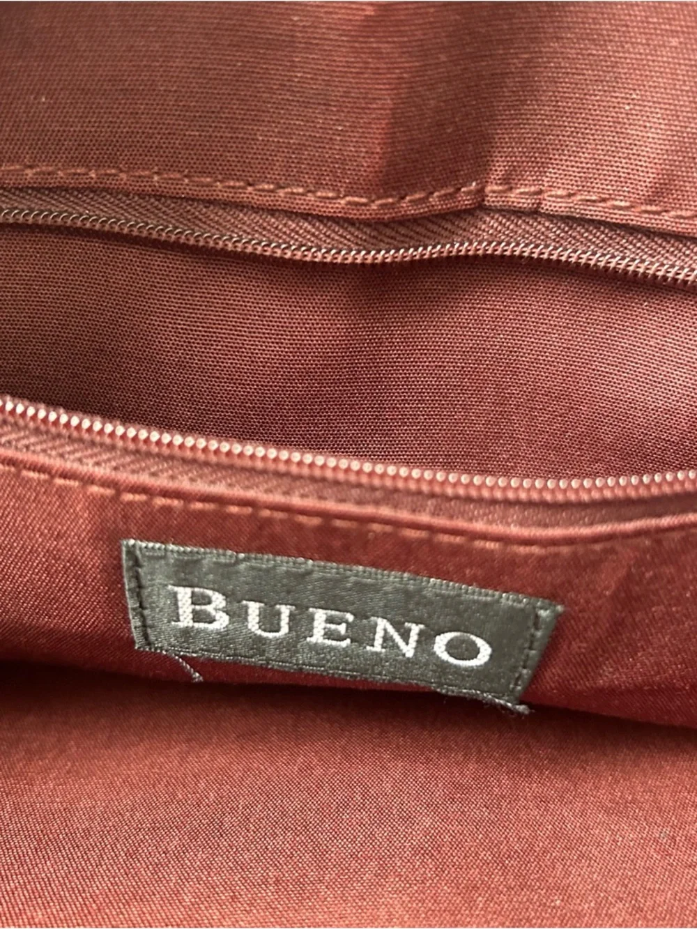 VTG Bueno Croc Embossed Faux Leather Briefcase Tote Shoulder Bag Brown Large